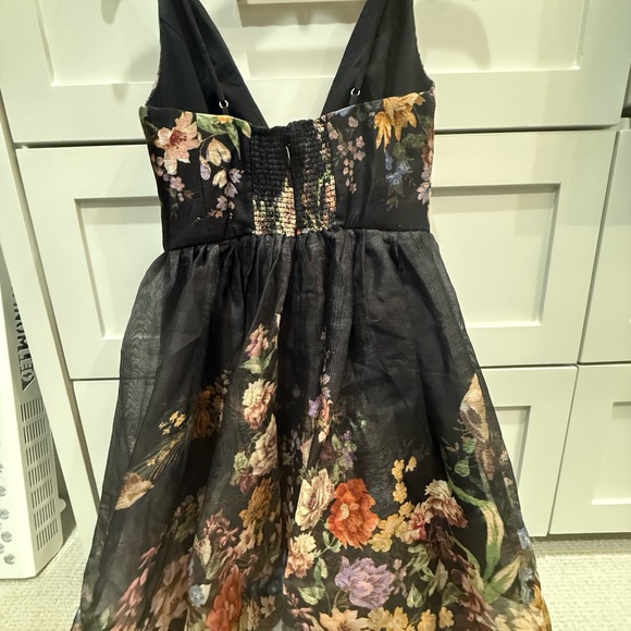 Zimmerman Pavilion V Neck Mini Dress in Black Multi Floral size 0 - Picture 5 of 5